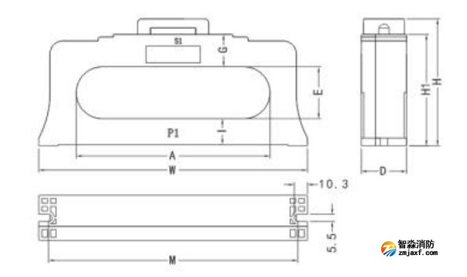 閉口式，方孔100A-630A外形尺寸圖